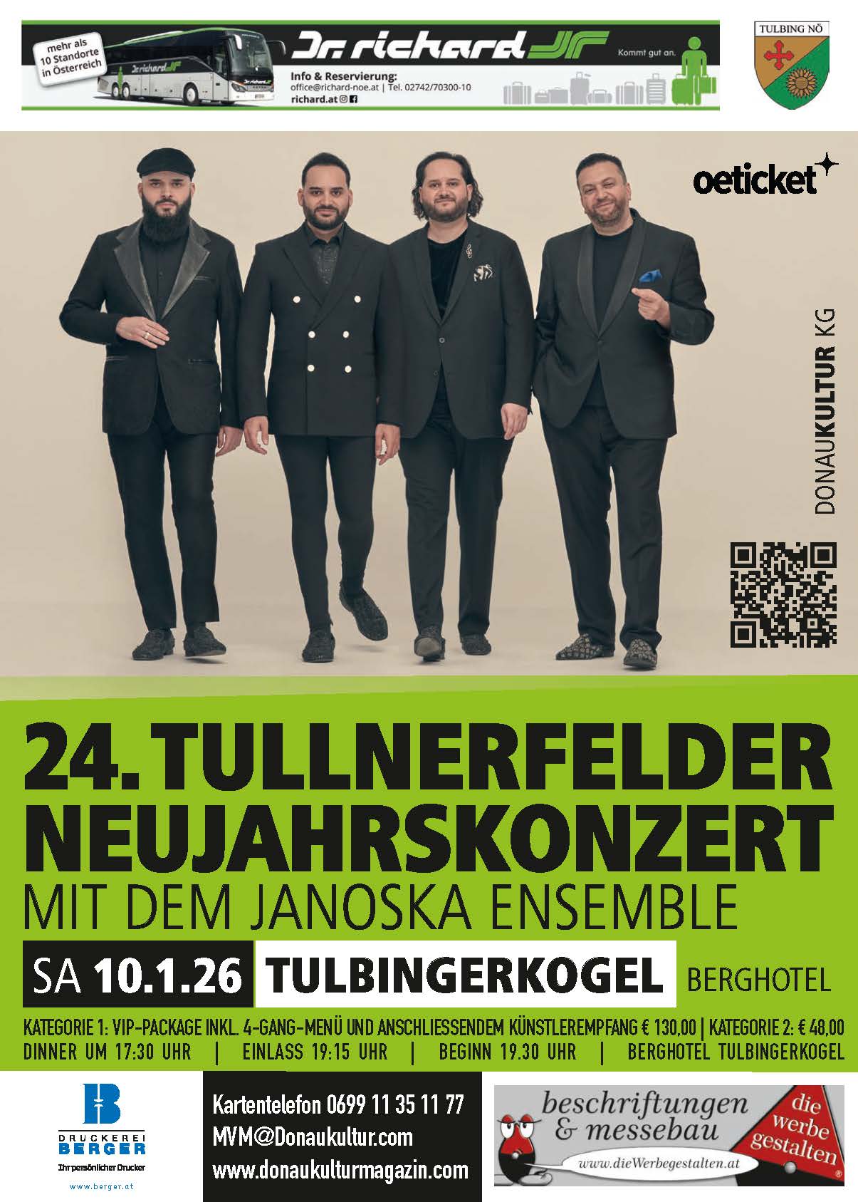 24. Tullnerfelder Neujahrskonzert mit dem Janoska Ensemble – Sa. 10. Jänner 2025