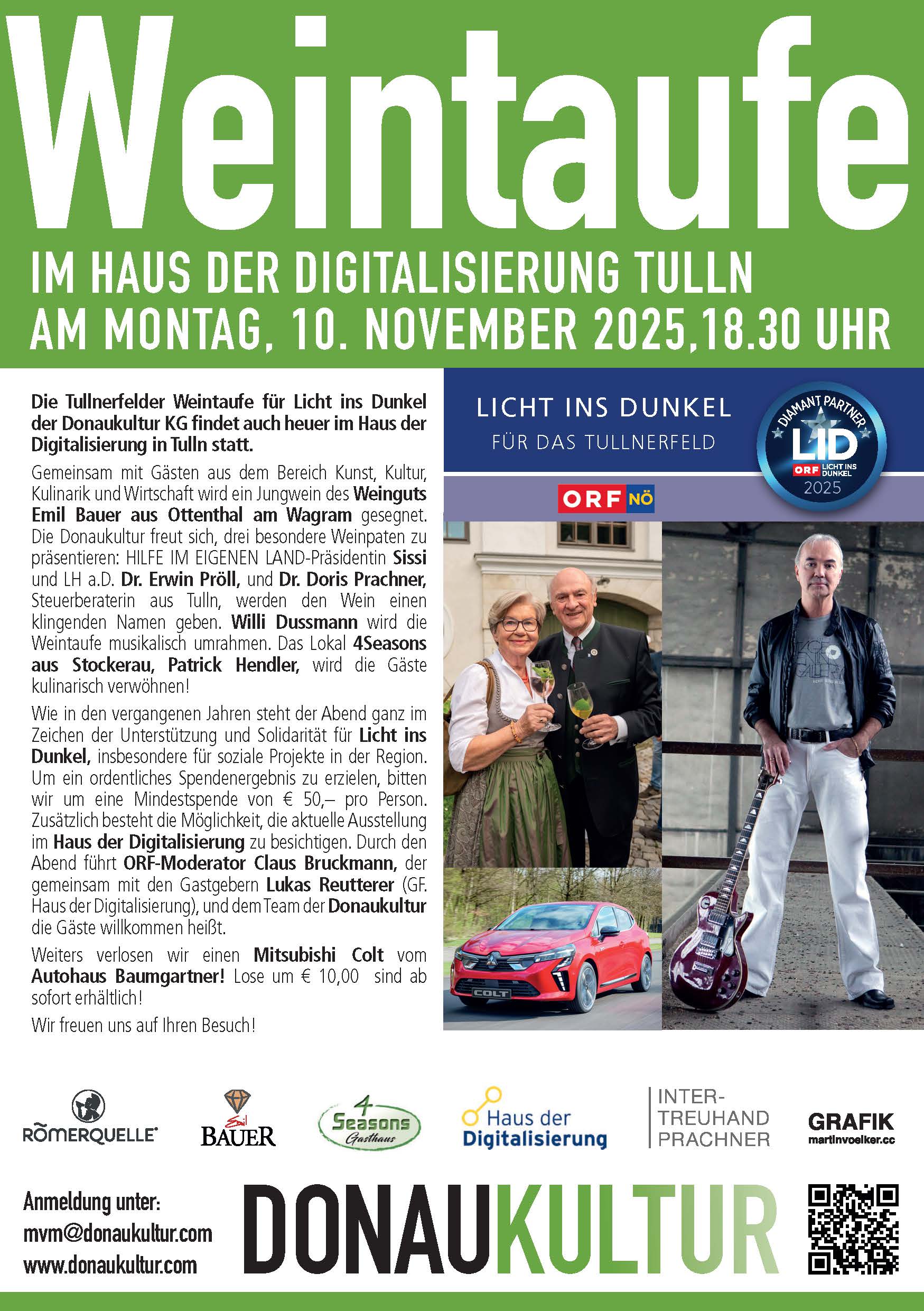 Weintaufe im Haus der Digitalisierung am Montag, 10. November 2025 (um Anmeldung per Mail wird gebeten)